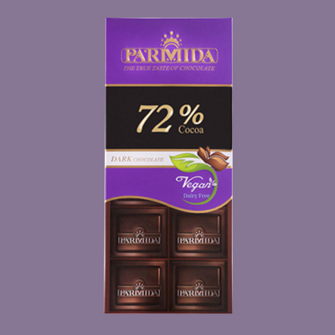 شکلات تخته ای تلخ 72درصد پارمیدا 80گرمی